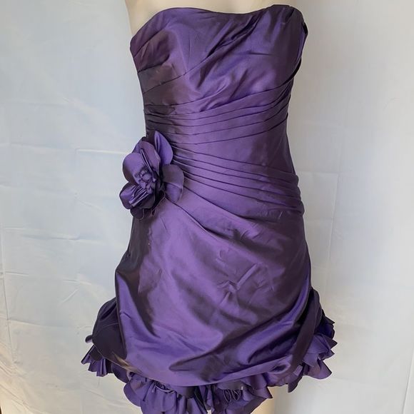 Mari Lee strapless purple prom dress size 3/4 - Picture 10 of 15